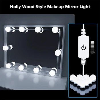 LED 12V Oglindă de Machiaj Bec de la Hollywood Vanitatea Lumini fără Trepte Reglabile Lampă de Perete 6 10 14Bulbs Kit pentru Masa de toaleta