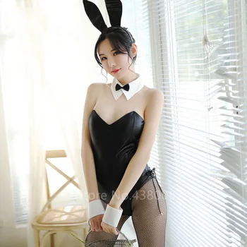Iepurasul Fata Cosplay Costum Iepure Sexy Body Kawaii Piele Petrecere Lenjerie Erotica Lenjerie de Halloween Bunny-joc de Rol Set