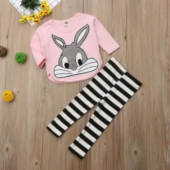 Emmababy Toddler Copii Fetita-Desene animate Haine cu Maneca Lunga T-shirt Top+Pantaloni de Costum Set Trening