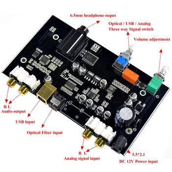 Despre PCM5100 MS8416 Optice Intrare USB DAC Bord Cu Volumul Audio de Control Suport 96Khz DC 12V B9-007