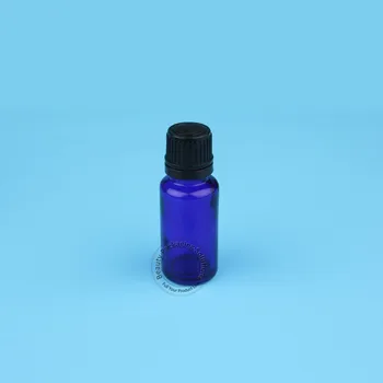50pcs/Lot Pahar 10 ml Ulei Esential de Sticla Mic Container Cosmetic 1/3OZ Albastru Probă Oala cu Negru Capac din Plastic Ambalare
