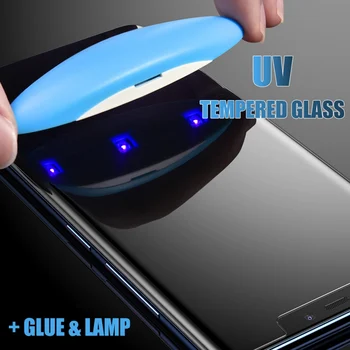 UV Sticlă Călită Pentru IphoneX Xs Xr XsMax 11Pro 11ProMax 11 8 7 6 6s Ecran Protector de Acoperire Complet Lipici Lichid Film 100D
