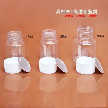 15/20/30ml PET transparent alb capac de sticla de plastic de etanșare lichid flacon mic gol de ambalare flacon capsule de containere en-gros