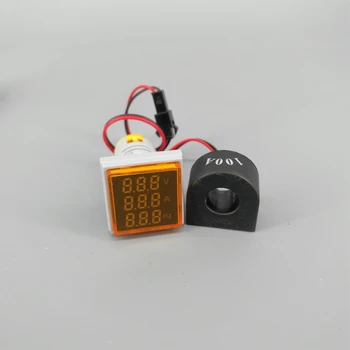Digital cu LED-uri 3in1 AC Ampermetru Voltmetru Hz Curent de Frecvență Metru Pătrat Indicator Metru AC 60-500V 100A 20-75Hz