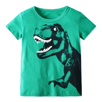 HH Baieti 2021 Vara Noi Desene animate Dinosaur tricou Copii Maneca Scurta tricouri Baiat din Bumbac Imprimat Haine pentru Copii Îmbrăcăminte