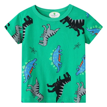 HH Baieti 2021 Vara Noi Desene animate Dinosaur tricou Copii Maneca Scurta tricouri Baiat din Bumbac Imprimat Haine pentru Copii Îmbrăcăminte