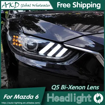 AKD Styling Auto pentru Mazda 6 Faruri Mazda6 Atenza Faruri LED Mustan Design DRL Bi Xenon Lentile High Low Beam Parcare