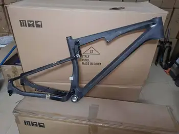 27.5 er 17 19 inch full carbon biciclete de munte frameset 142 12 mm prin axa spate suspensie cadru de bicicletă