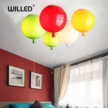 Balon Pandantiv Lumina Camera Copiilor Lampa Dia 25 cm 6 Culori Acrilice prindere home deco Dormitor E27 Lămpi de economisire a Energiei Dropship