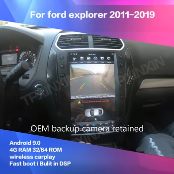 Pentru Ford explorer 2011-2019 Android 9.0 4+64GB 13.6 Ecran Vertical Mașină de Navigare GPS Stereo Capul Unitate Multimedia Player Radio