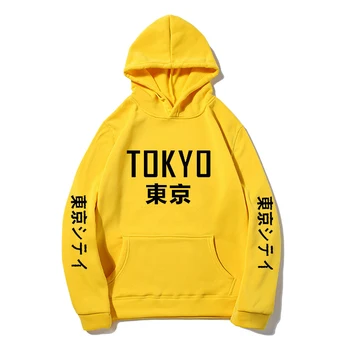 2019 Moda Japoneză Tokyo Bay Bărbați Femei Hoodies SweatshirtsAutumn Iarna Hip-Hop Harajuku Pe Albi Hanorace Uza