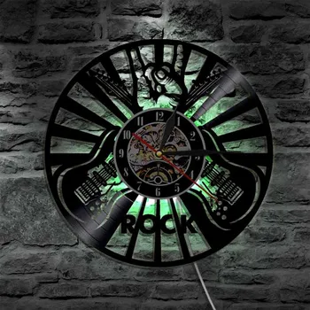 Disc de vinil Ceas de Perete cu 7 Culori Schimbare LED Luminos Muzica Rock Juca Ceas Decorativ 3D Agățat de Perete Ceas de Decor Acasă