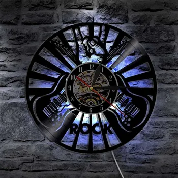Disc de vinil Ceas de Perete cu 7 Culori Schimbare LED Luminos Muzica Rock Juca Ceas Decorativ 3D Agățat de Perete Ceas de Decor Acasă