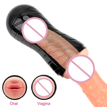 IKOKY Masturbarea Cupa Realist Vagin Adanc pe Gat Gura Dinti Oral Sex Aeronave Cupa 3D Vagin Artificial Jucarii Sexuale pentru Barbati