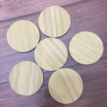 50x bambus reale 5cm cercuri de lemn placa gol din lemn nefinisat, artizanat lemn semn pentru DIY cadou
