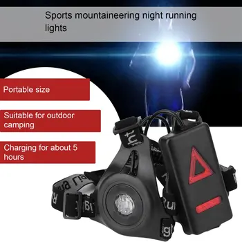 1200lm XPE Sport în aer liber Lumini Q5 LED-uri de Noapte de Funcționare Lanterna Lumini de Avertizare incarcare USB-Piept Lampa Alb-Lumina Lanterna