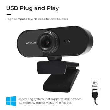 1080P HD Webcam cu Microfon Laptop 4K aparat de fotografiat usb PC Camera Web Desktop Mini Calculator WebCamera Cam Video Live Webcam