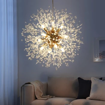 Modern pandantiv cu LED-uri de Iluminat Romantic Cristal de Papadie Living Sufragerie Dormitor aur argint agățat de lustră