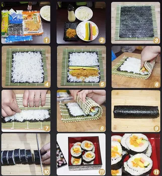 DIY Sushi Maker Orez Mucegai Bucătărie a Face Sushi Set Pachet de 11,sushi mucegai,instrumente de gătit,Set pentru sushi Cu Alge marine