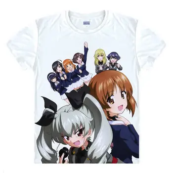 Anime Girls und Panzer T-Shirt Short Sleeve Shirt Manga Garuzu ando Pantsa Katiușa Alice Shimada sensha-a face Cosplay Tricou