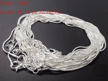 10BUC fabrica en-gros de Argint Placat cu Lanț Colier Bijuterii femei barbati moda colier pandantiv 16,18,20,22,24 inch