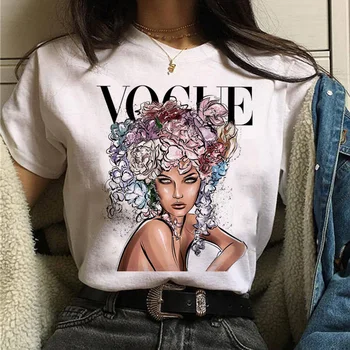 90 Harajuku Tricou Maneca Scurta Camasi Ulzzang Fată de Stradă pentru Femei Tricou Femei T-shirt Vogue Printesa Print T Shirt Femei