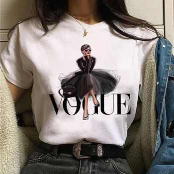 90 Harajuku Tricou Maneca Scurta Camasi Ulzzang Fată de Stradă pentru Femei Tricou Femei T-shirt Vogue Printesa Print T Shirt Femei