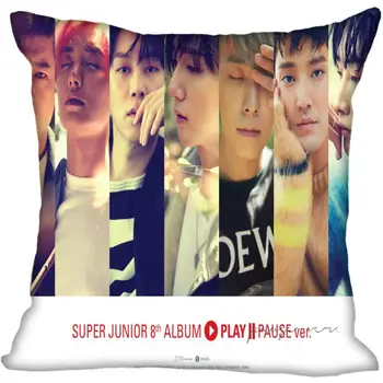 Coreea-Pop Super Junior Imprimare Pătrat de mătase Satin fețe de Pernă 35x35cm,40x40cm O Parte Tipărite Personaliza imaginea ta cadou