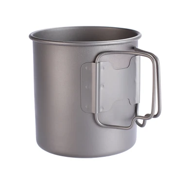 TOAKS Titan Ceașcă de Cafea Cana de Ceai Ultrausor Pentru Camping în aer liber Tacamuri, Fără Capac Mâner Pliabil 450ml 2.1 oz CUPA-450