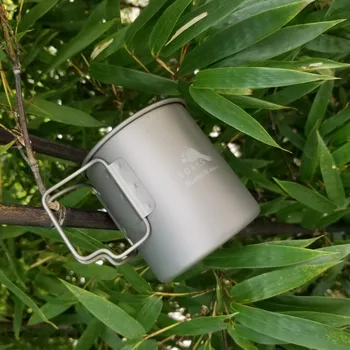 TOAKS Titan Ceașcă de Cafea Cana de Ceai Ultrausor Pentru Camping în aer liber Tacamuri, Fără Capac Mâner Pliabil 450ml 2.1 oz CUPA-450