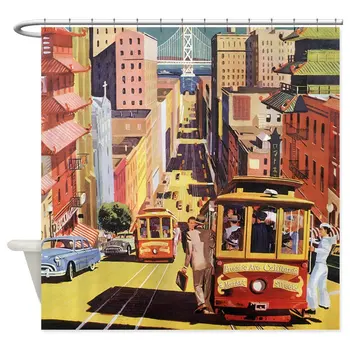 Vintage San Francisco Țesături Decorative Perdea De Duș
