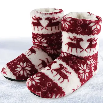 Iarna Papuci Femei Pluș Cald Bumbac Acasă Papuci De Crăciun Elan Interior Șosete Pantofi Doamnelor Femeie Etaj Pantofi Femei 2018