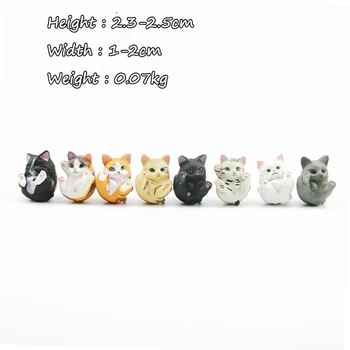 8Pcs 2-2.5 cm Joacă de-a Pisica Figurine in Miniatura Realiste Pisoi Animale de Decorare mini zână grădină de Desene animate Rasina de artizanat Decor Acasă
