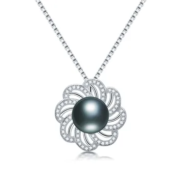 Dainashi Vânzare Fierbinte Argint 925 Floare Zircon Pandantiv Bijuterii De Înaltă Calitate, Autentic Natural De Apă Dulce Colier De Perle