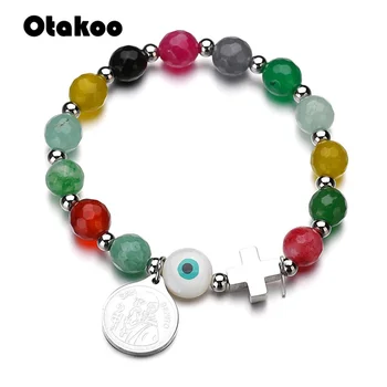 Otakoo nu St Benedict Medalie de Brățări din Oțel Inoxidabil Farmecul Margele Brățară Pentru Femei Fata