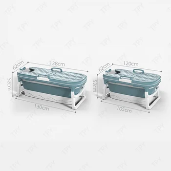 2 Dimensiune Pliere Portabil Cadă de baie pentru Adulti Piscina pentru Copii Mari din Plastic de sine Statatoare Cadă de Baie Găleată pentru Adult cu Capac