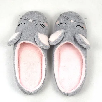 FAYUEKEY Nouă Primăvară de Toamnă desen Animat Mouse-ul Bumbac de Pluș Papuci Femei de Interior\ Podea Caldă Papuci Pantofi Plat Fetele Cadou