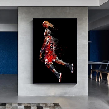 Arta abstractă Pictura Michael Jordan Poster Zbura Dunk Baschet Poze de Perete pentru Camera de zi de Decorare Dormitor Sport Panza