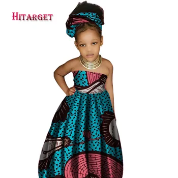 African Copil drăguț Haine Fata Dashiki Tradiționale ceara de Bumbac Imprimare Îmbrăcăminte Africa de Imprimare Naturale Rochii de Copii WYT62