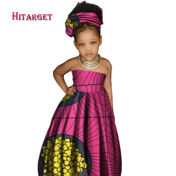 African Copil drăguț Haine Fata Dashiki Tradiționale ceara de Bumbac Imprimare Îmbrăcăminte Africa de Imprimare Naturale Rochii de Copii WYT62