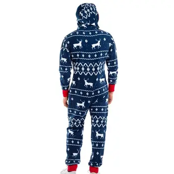 Toamna Iarna Barbati Caldă De Crăciun Elan Om De Zăpadă Print Cu Maneci Lungi Pijama Salopeta De Agrement Pijamale De Bumbac Moale Haine De Acasă