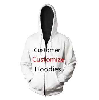 Personalizate de Design cu Fermoar Hanorac Tricouri Femei/Bărbați Personalitate 3D Full Animal Print Zip Până Hoodies Personaliza Pulovere