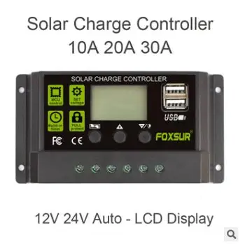 10A/20A/30A, 12V 24V Auto Solar Controler de Încărcare PWM Cu ecran LCD Panou cu Celule Solare Regulator FOTOVOLTAIC Solar ControllerSolar