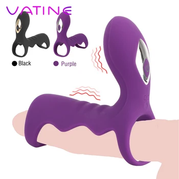 VATINE Penis Inele Intarziere Ejaculare Jucarii Sexuale pentru Barbati 10 Viteza Vibrator din Silicon G Spot Stimulare Sexuală Produse