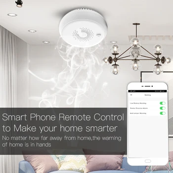 Tuya Zigbee Detector De Fum Cu Senzor Sistem Home Inteligent 2.4 GHz Sensibilitate Înaltă Siguranță De Prevenire Senzor Tuya App De Alarmă De Fum