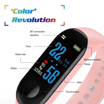 M3 Ceas Electronic de Trupa Brățară Fitness Tracker Mesaje Memento Ecran Color Sport Impermeabil Bratara Pentru barbati femei