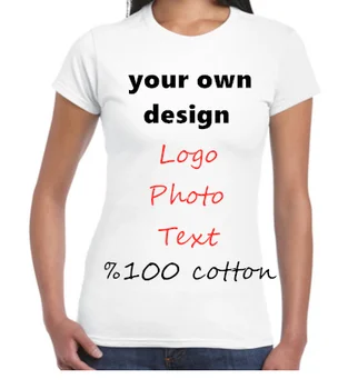 Personalizate Print T Camasa pentru Barbati Tricou femei DIY ca Fotografie sau Logo-ul Alb de Sus Tricouri Copii tricou alb de bumbac