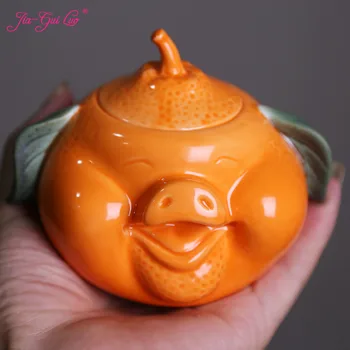 JIA-GUI LUO Ceramice Porc portocaliu stil cutie de ceai de fructe Uscate depozitare cutii Sigilate sticla Accesorii de Ceai Pu ' er cadou D070