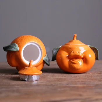 JIA-GUI LUO Ceramice Porc portocaliu stil cutie de ceai de fructe Uscate depozitare cutii Sigilate sticla Accesorii de Ceai Pu ' er cadou D070