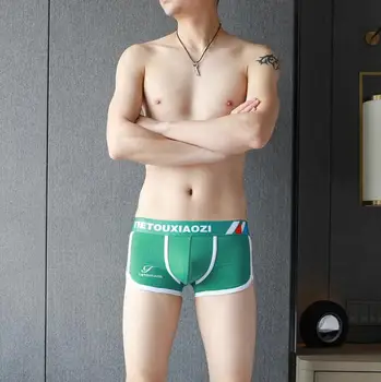 Personalitate de modă pentru bărbați lenjerie de corp din bumbac boxeri baieti tineri joase boxeri sexy Korean boxeri chiloți